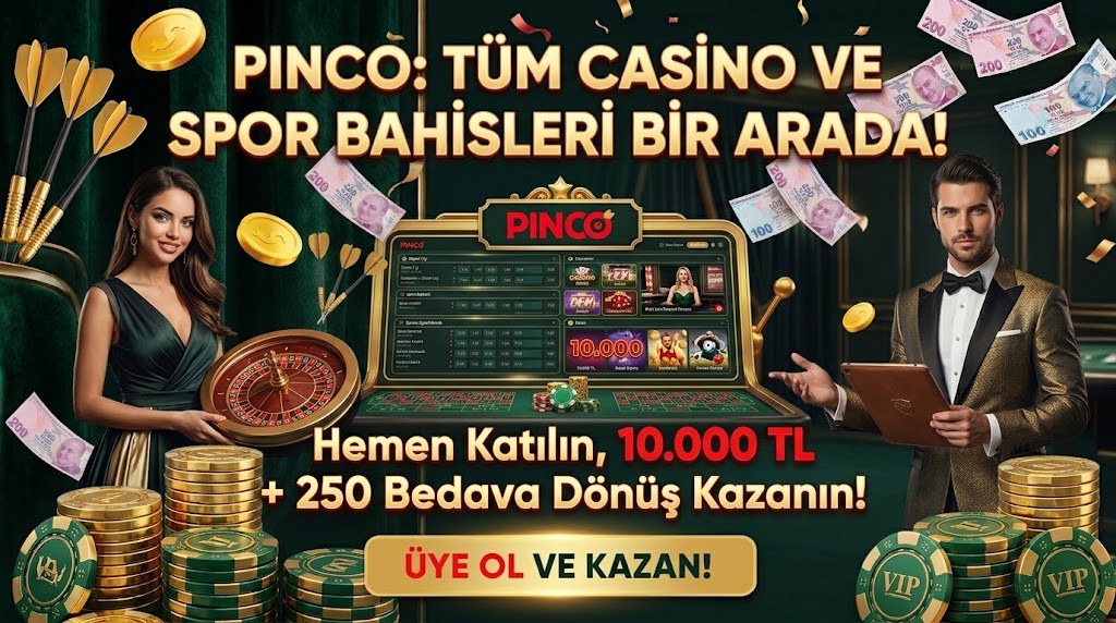 Pinco giriş sonrası casino ve spor bahisleri bir arada görünümü